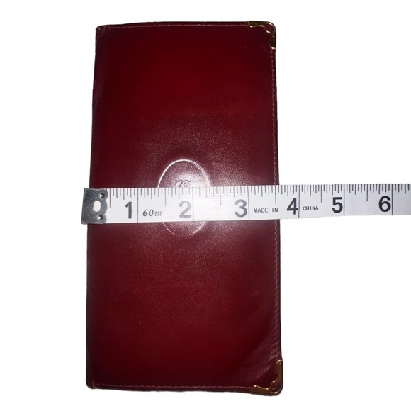 {Cartier Long Bifold Wallet in Bordeaux Burgundy Leather} - Picture 6 of 12